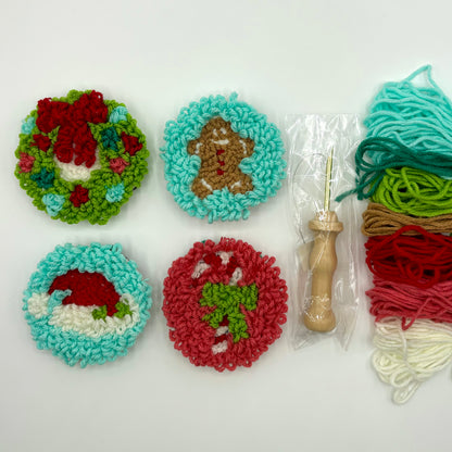 Cozy Christmas Punch Needle Ornament Kit